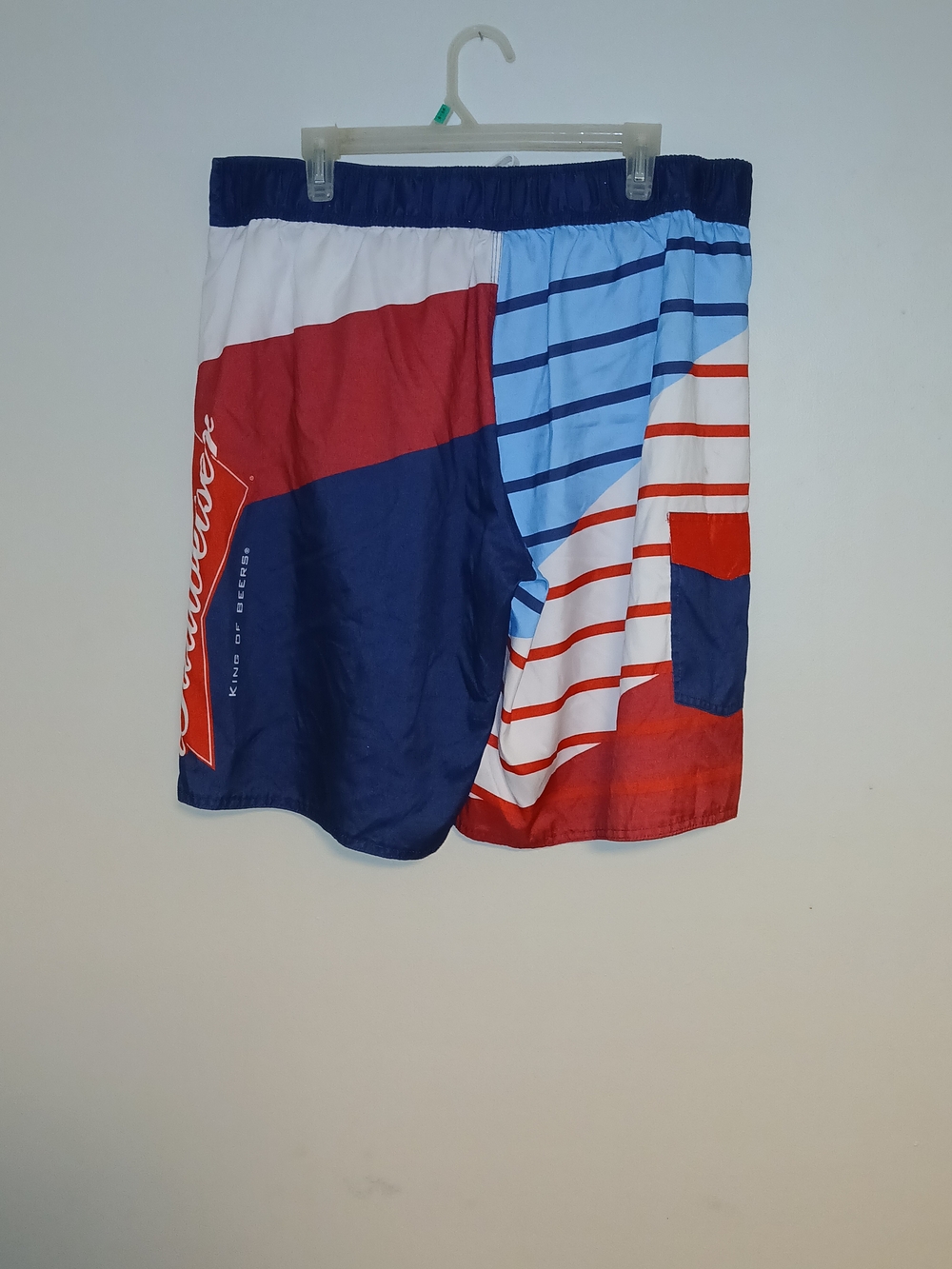 Budweiser Red, Navy & Light Blue Men's Swim Trunks